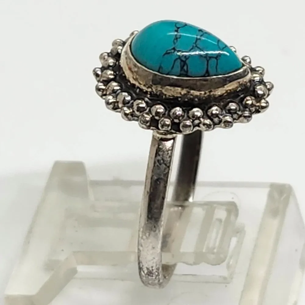 ring 925 sterling silver‎ turquoise size 7